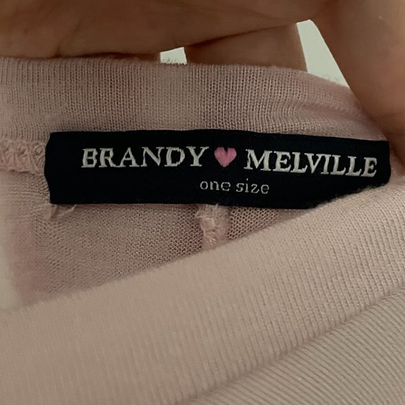 Pink Brandy Melville V-Neck T-Shirt - Picture 2 of 2